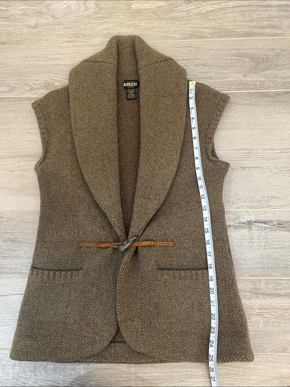 Rugby Ralph Lauren Tweed Shawl Collar Vest - Picture 7 of 7